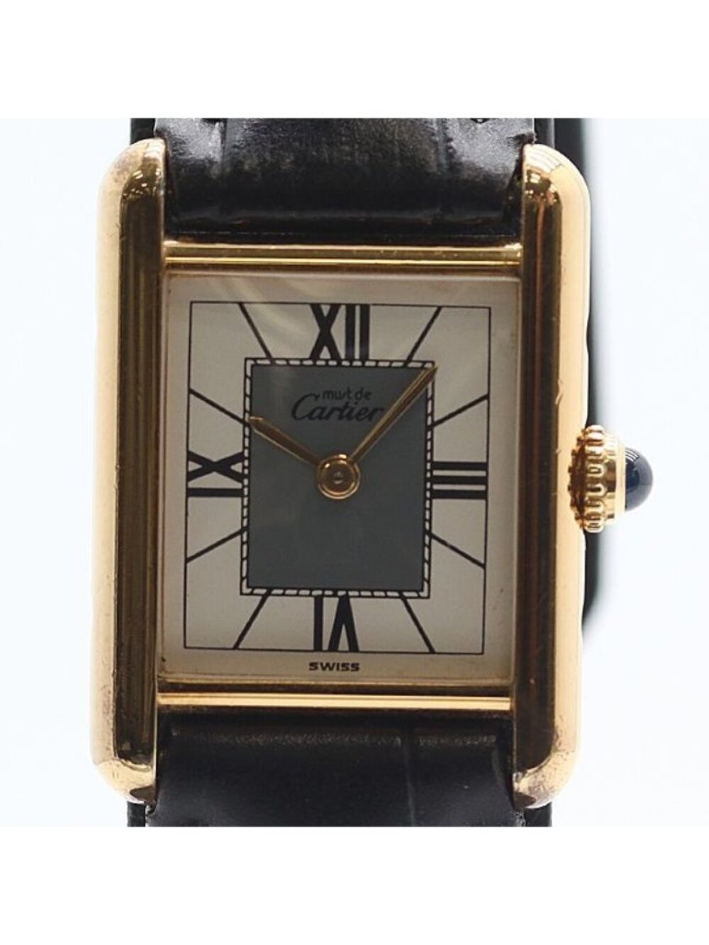 Cartier Must Tank Vermeil SM Gray White Dial Watch